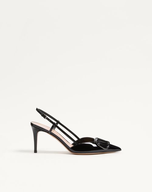 Valentino Garavani - Vlogo Signature Patent Leather Slingback Pump 80mm - Black - Woman - Pumps And Slingbacks